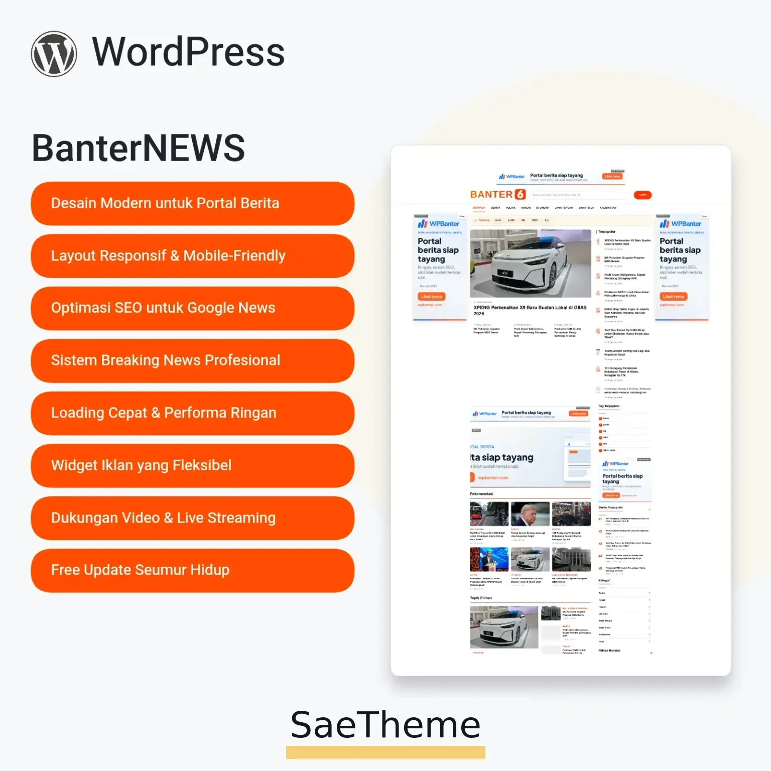 Banter6 Theme WordPress Portal Berita Mirip Liputan6