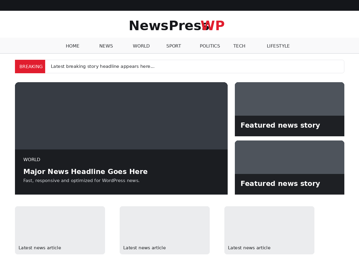 SAEPRESS Theme WordPress Portal Berita Modern